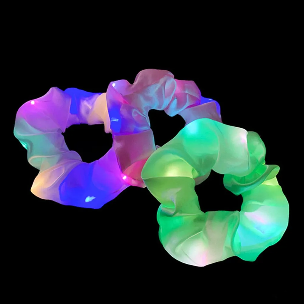 New Arrival Girls LED Luminous Scrunchies Hair Tie Accessories
