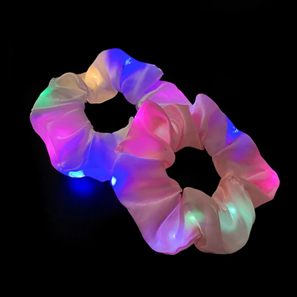New Arrival Girls LED Luminous Scrunchies Hair Tie Accessories