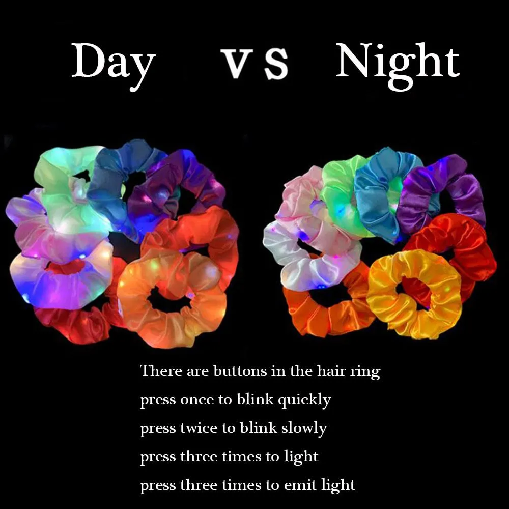 New Arrival Girls LED Luminous Scrunchies Hair Tie Accessories