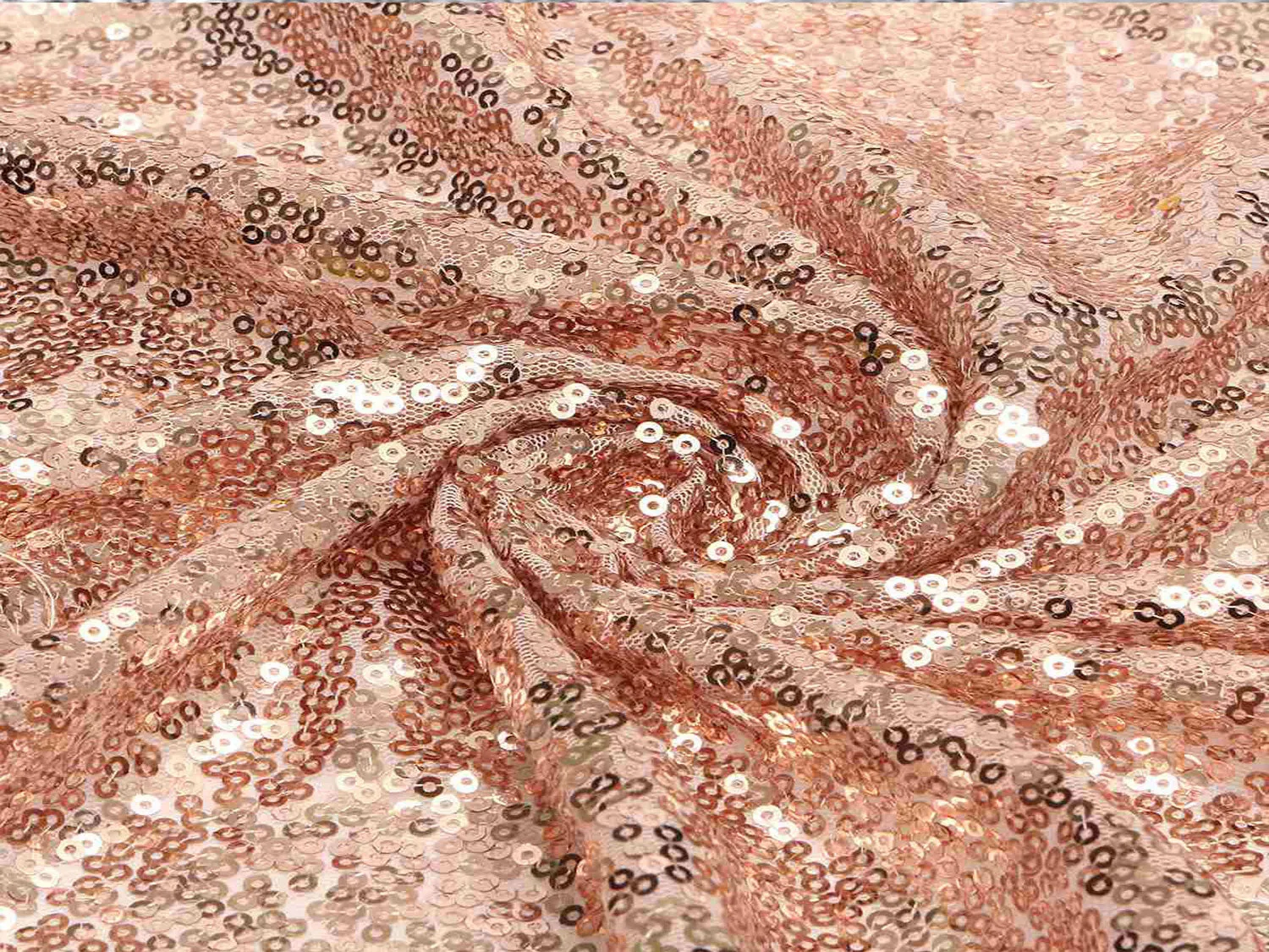 NEW DUOBAO Rose Gold Sequin Tablecloth Round 47 Inches Shimmer Tablecloth Overlay