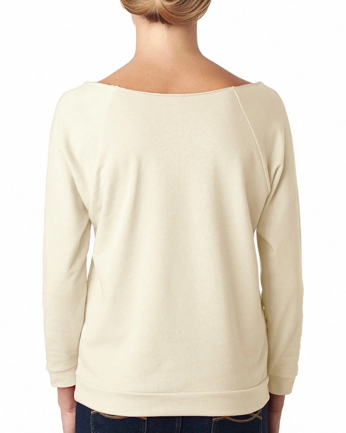 Next Level Ladies French Terry Raw-Edge 3/4-Sleeve Raglan Tee