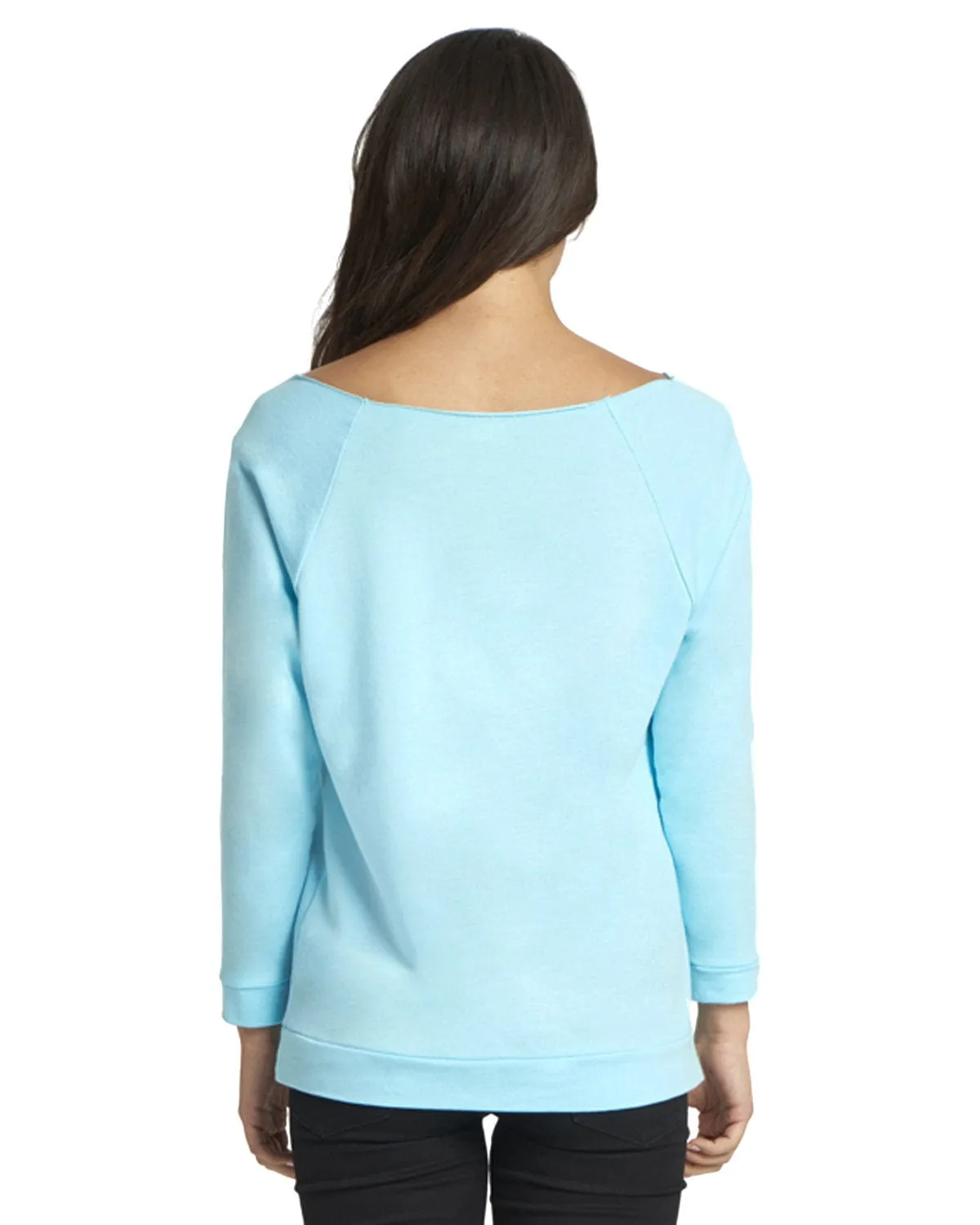 Next Level Ladies French Terry Raw-Edge 3/4-Sleeve Raglan Tee