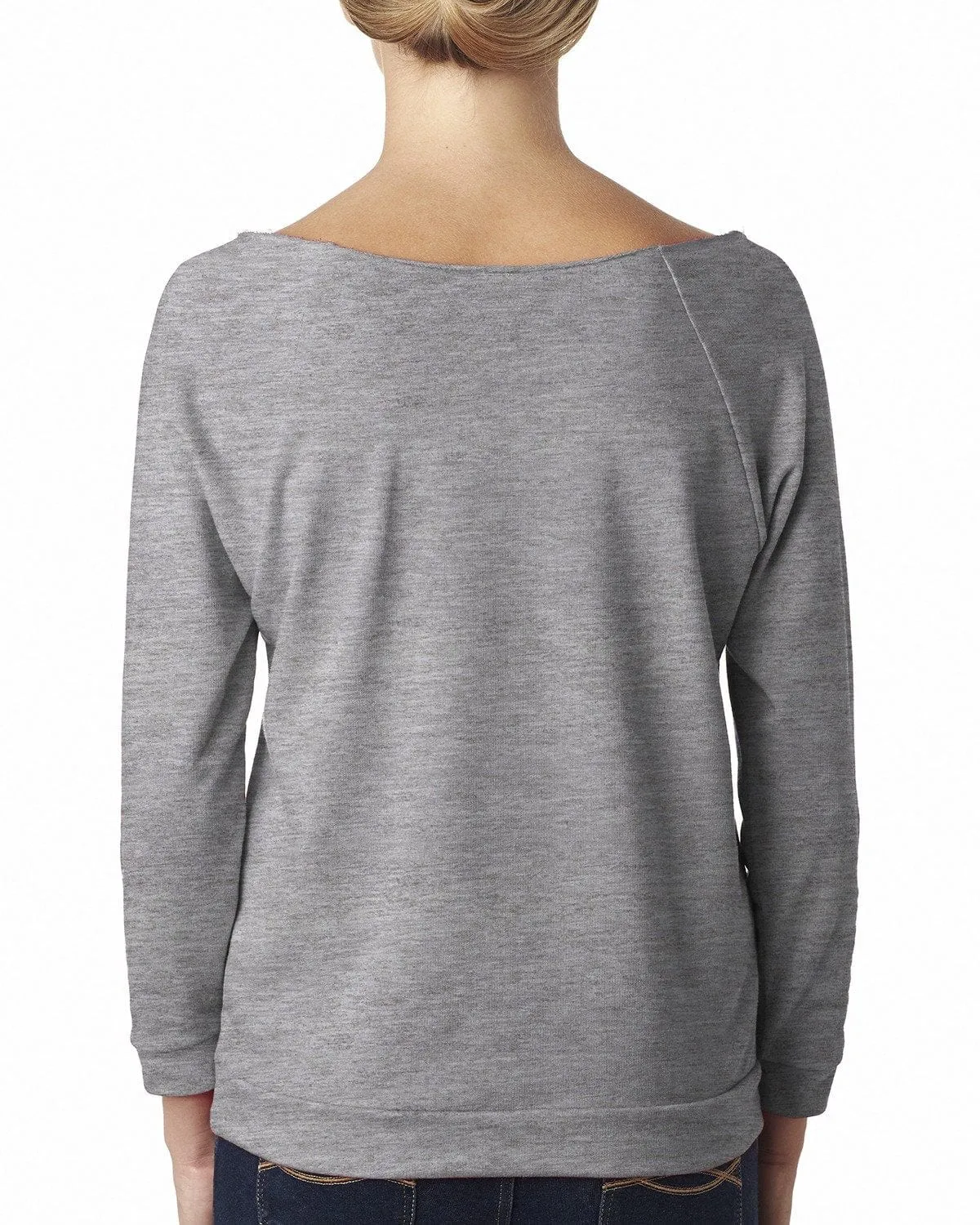 Next Level Ladies French Terry Raw-Edge 3/4-Sleeve Raglan Tee
