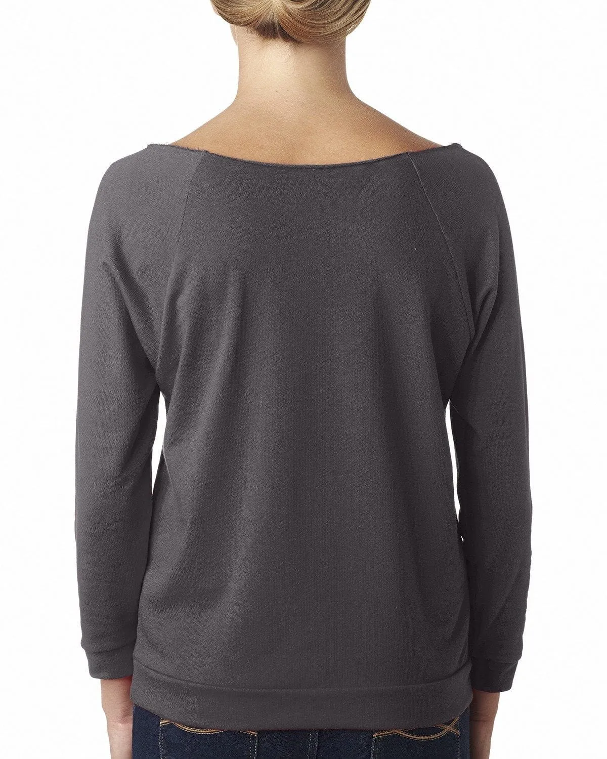 Next Level Ladies French Terry Raw-Edge 3/4-Sleeve Raglan Tee