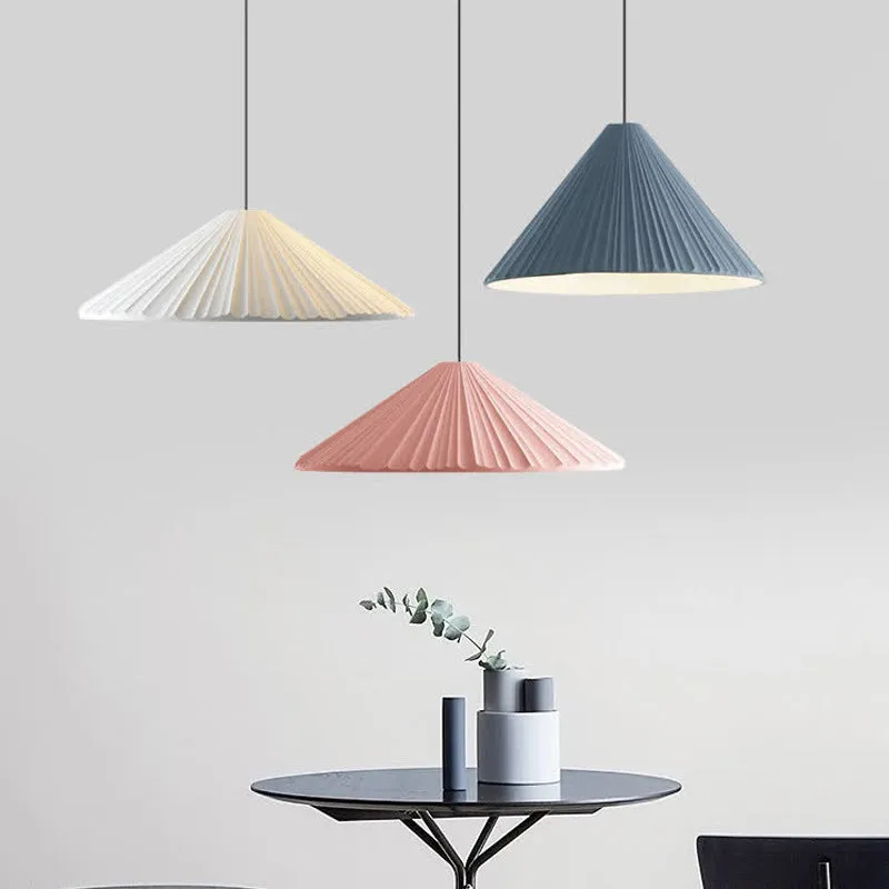 Nordic Macron Folded Resin Lampshade Pendant Lamp