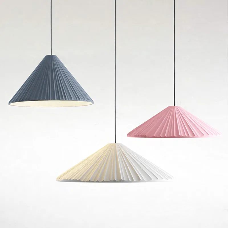 Nordic Macron Folded Resin Lampshade Pendant Lamp
