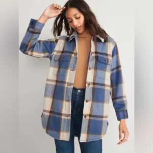 NWOT Old Navy Plaid Soft Brushed Utility Shacket