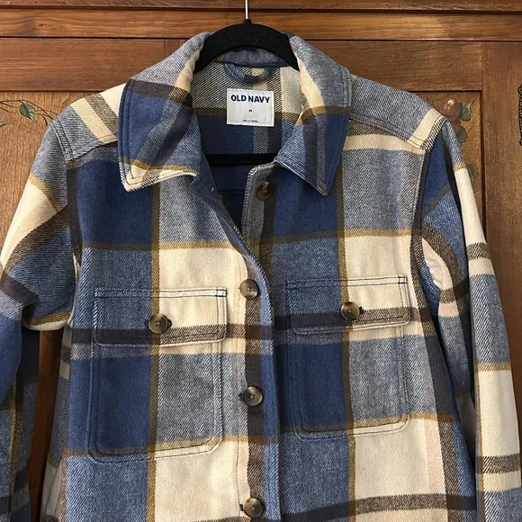 NWOT Old Navy Plaid Soft Brushed Utility Shacket