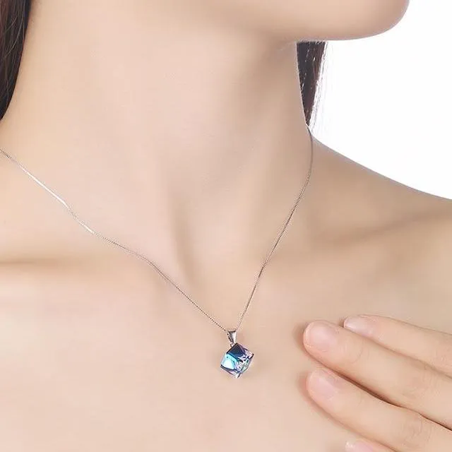 Ocean Cube Swarovski Crystal