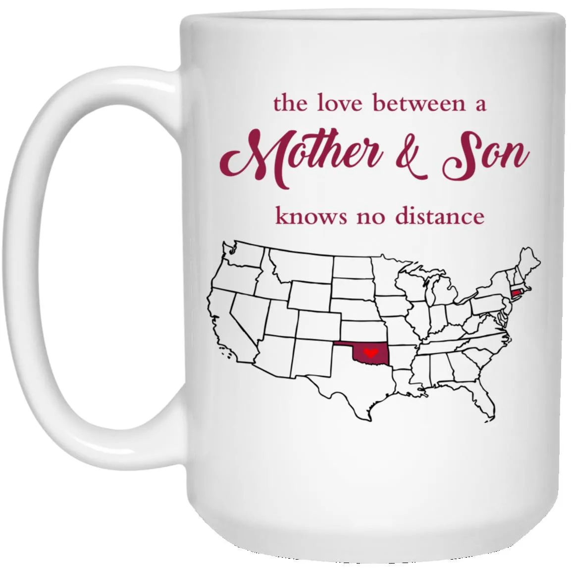 Oklahoma Connecticut The Love Between Mother And Son Mug