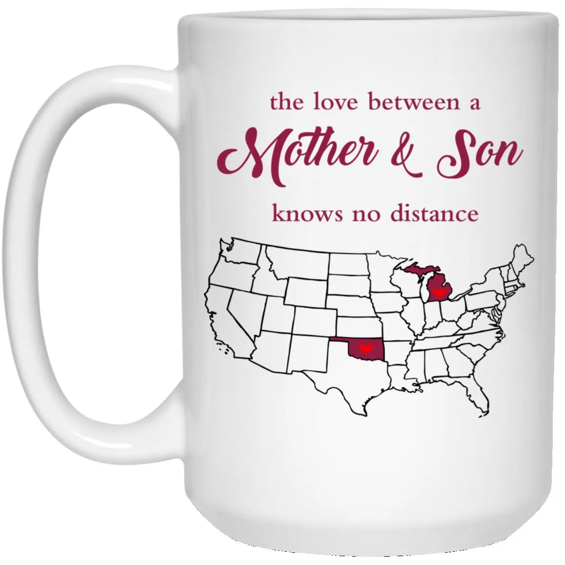 Oklahoma Michigan The Love Between Mother And Son Mug