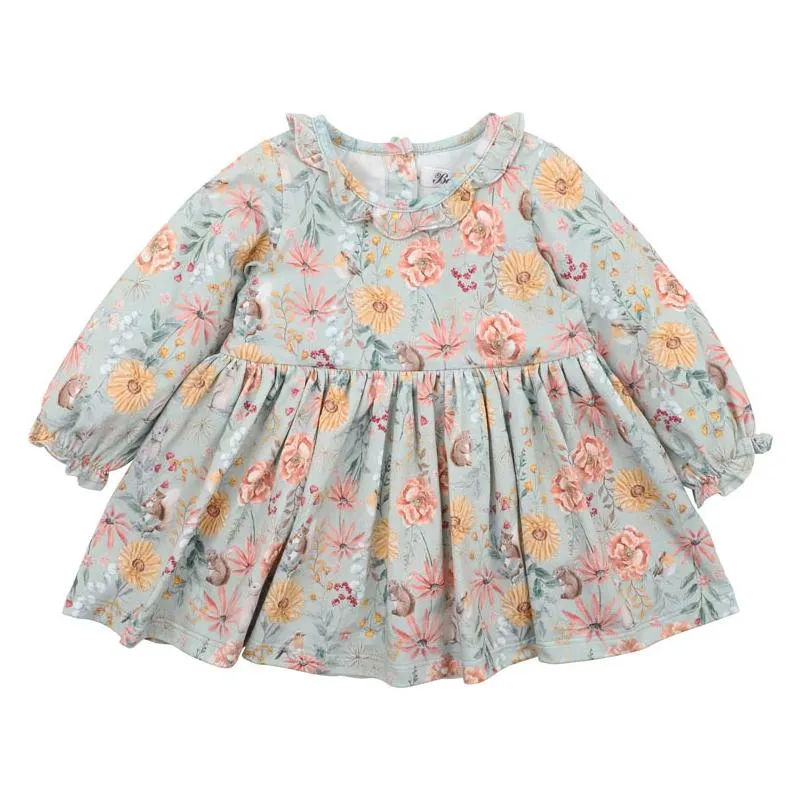 Olive Print Overlay Dress