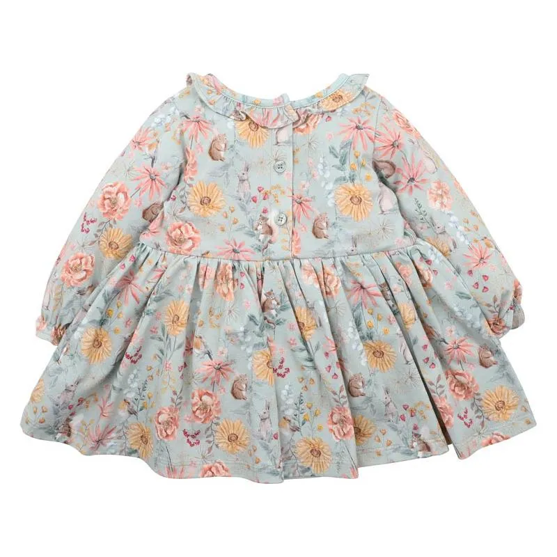 Olive Print Overlay Dress
