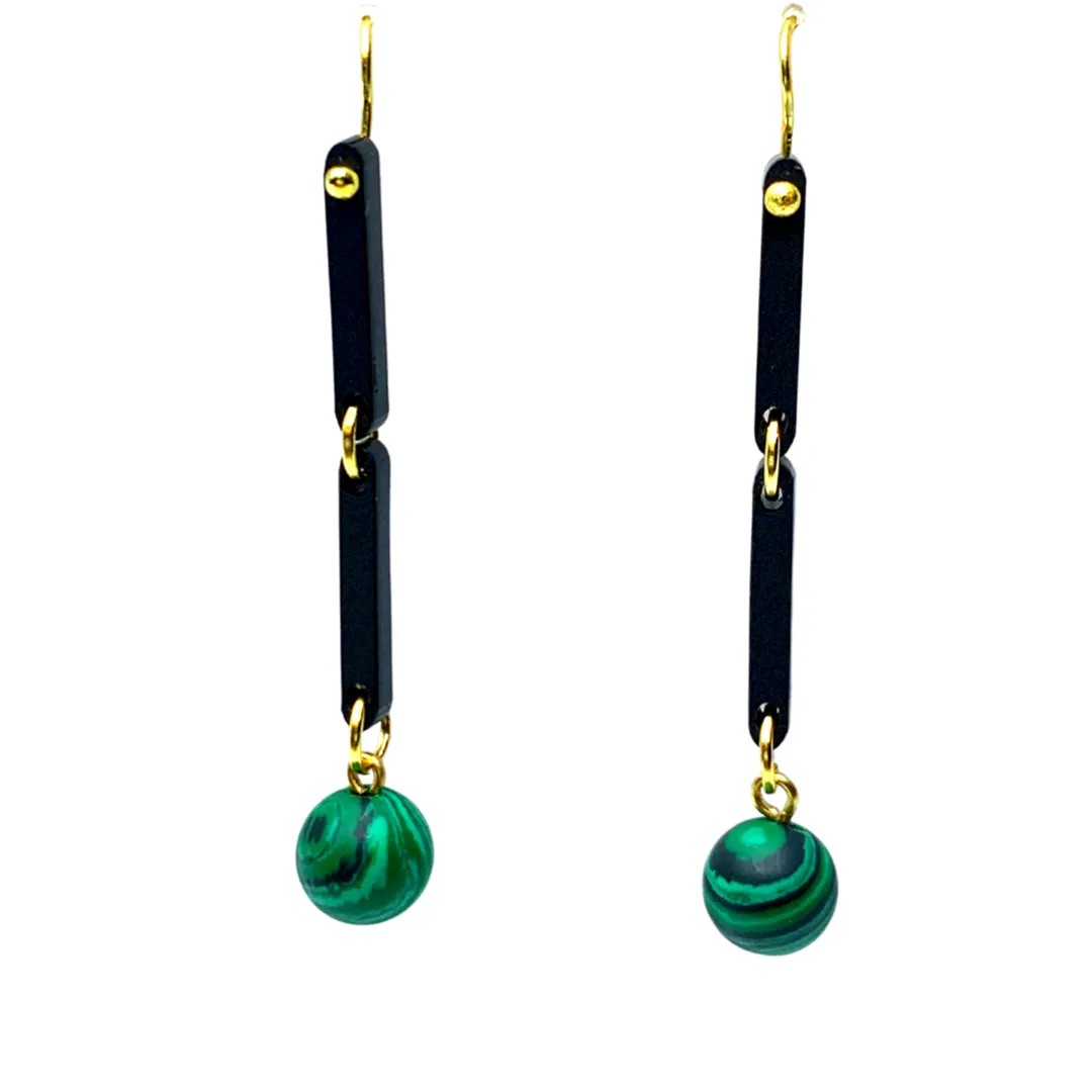Onyx Lucite with Rutilated Malachite