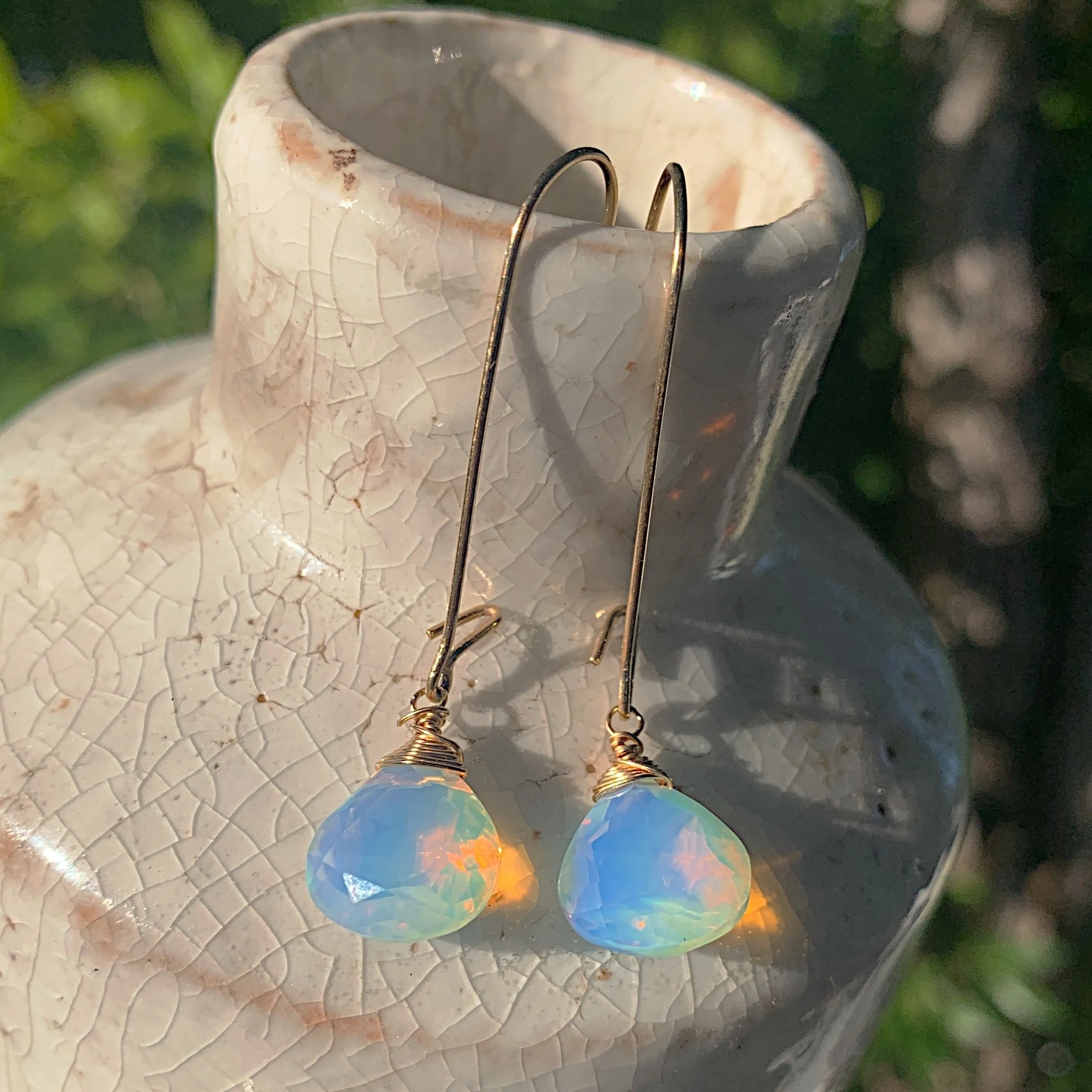 Opalite Simplicity Long Earrings