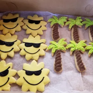 Palm Tree and Sun Cookies