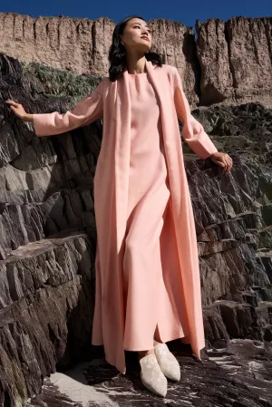 Panamik Woollen Dress (Dusty Pink) & Chilling Woollen Overlay (Dusty Pink)