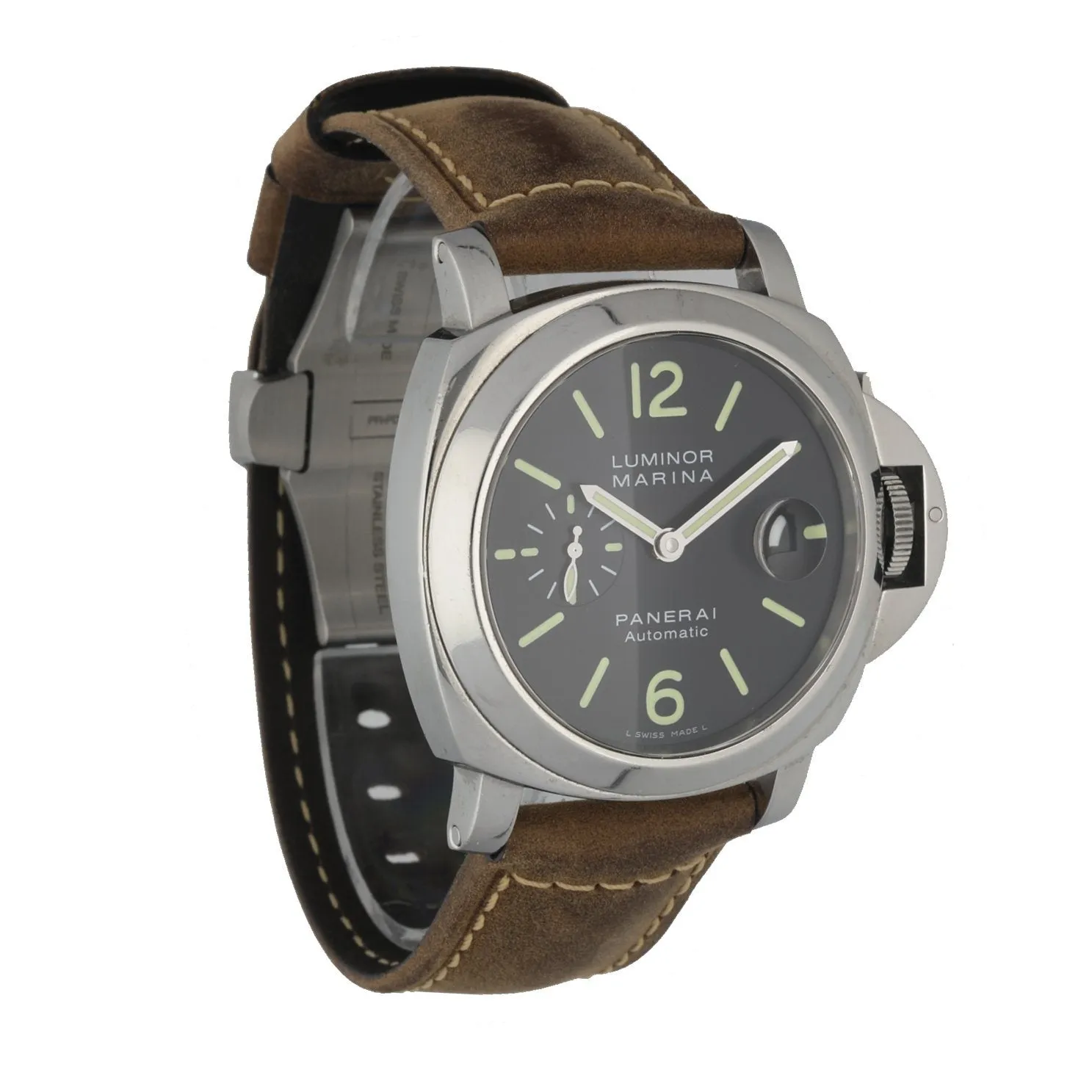 Panerai Luminor PAM104 Stainless Steel Automatic Men's Watch W/Box