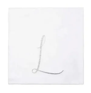 Papersoft Silver Monogram Cocktail Napkins L