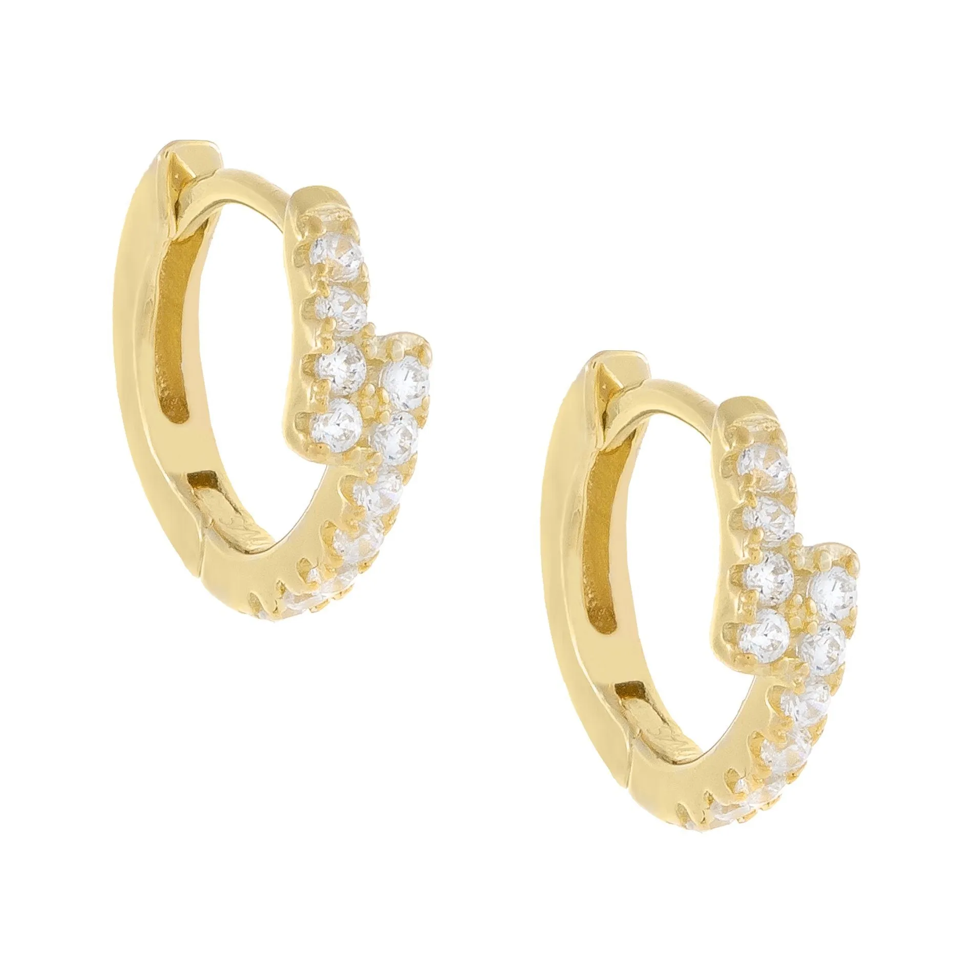 Pavé Overlay Huggie Earring