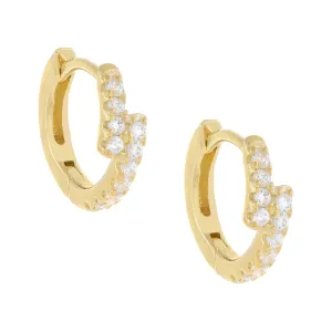 Pavé Overlay Huggie Earring