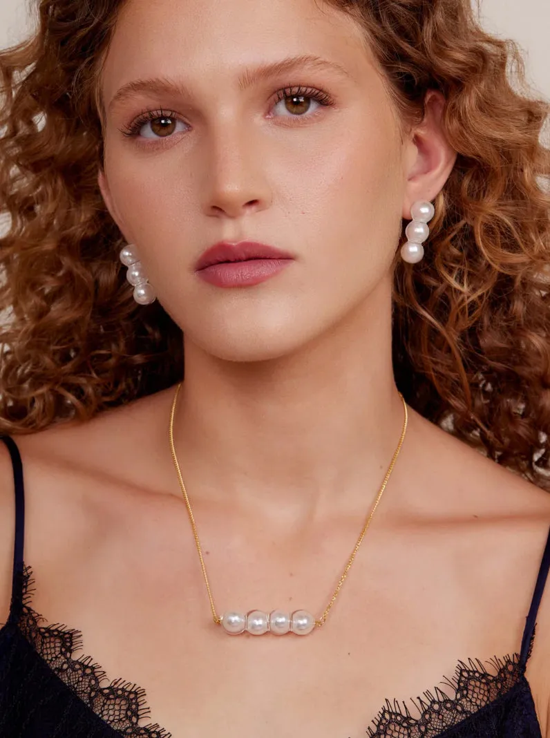 Pearl Beaded Drop Earrings