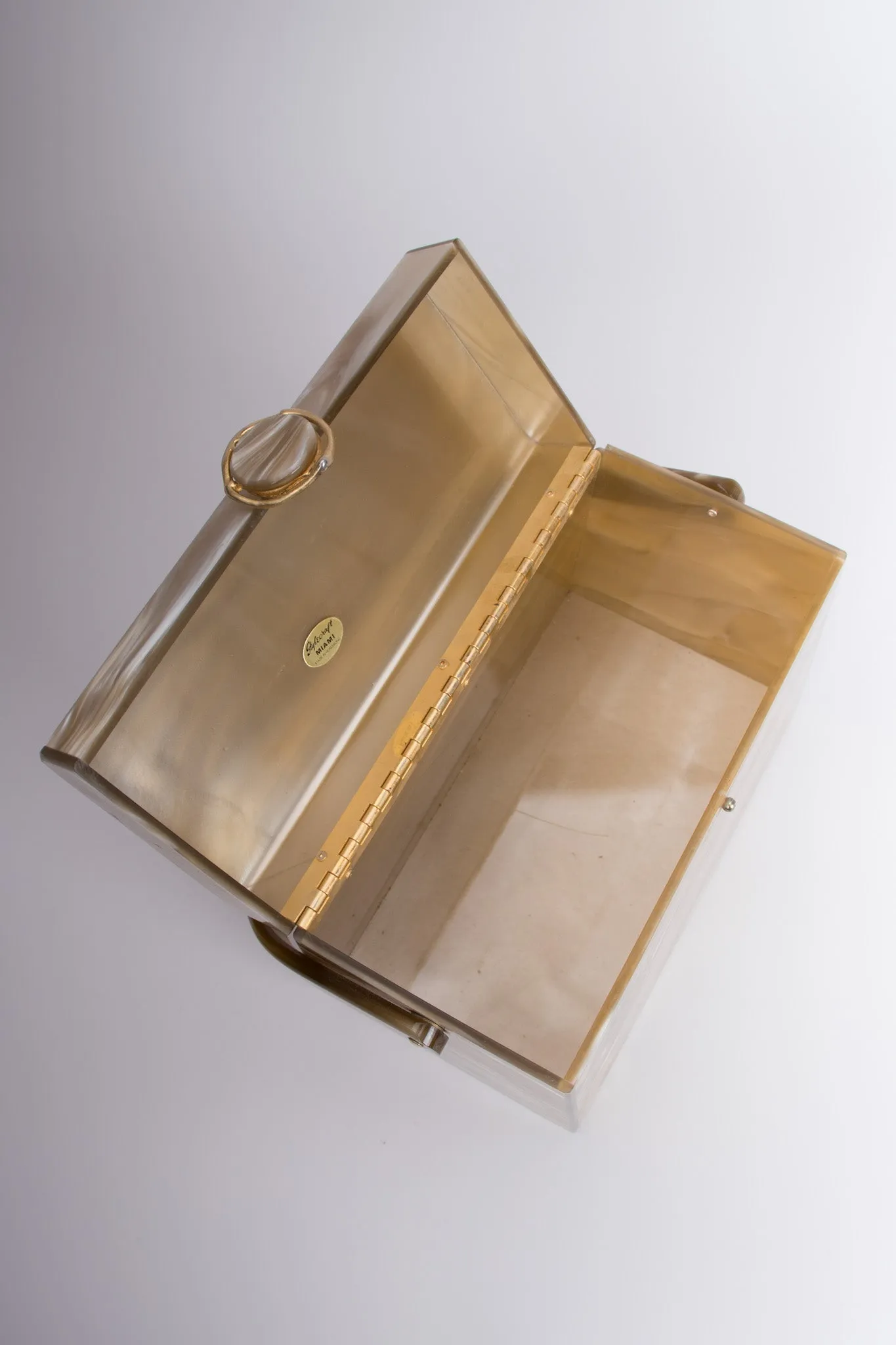 Pearlescent Lucite Box Bag