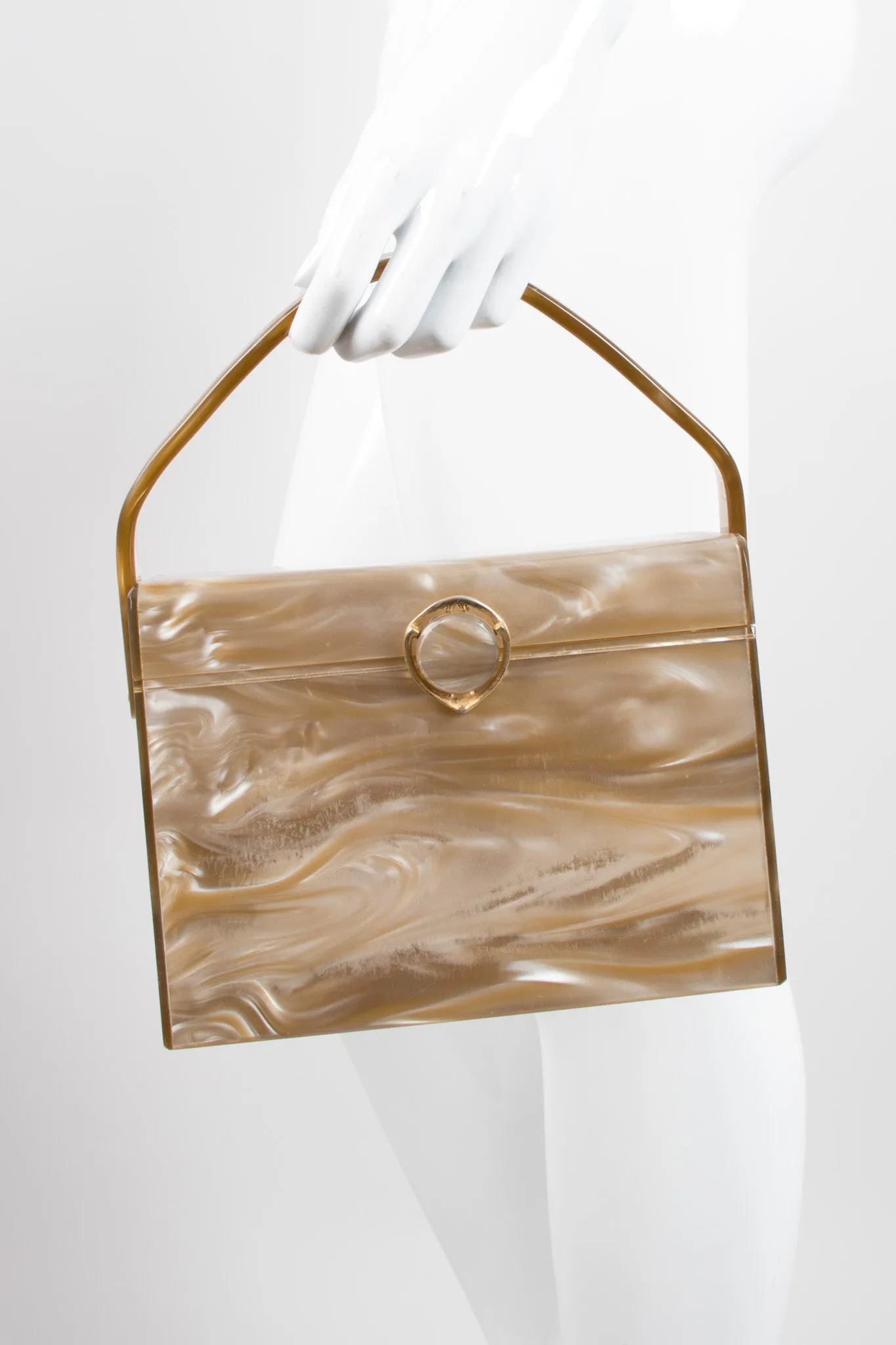 Pearlescent Lucite Box Bag