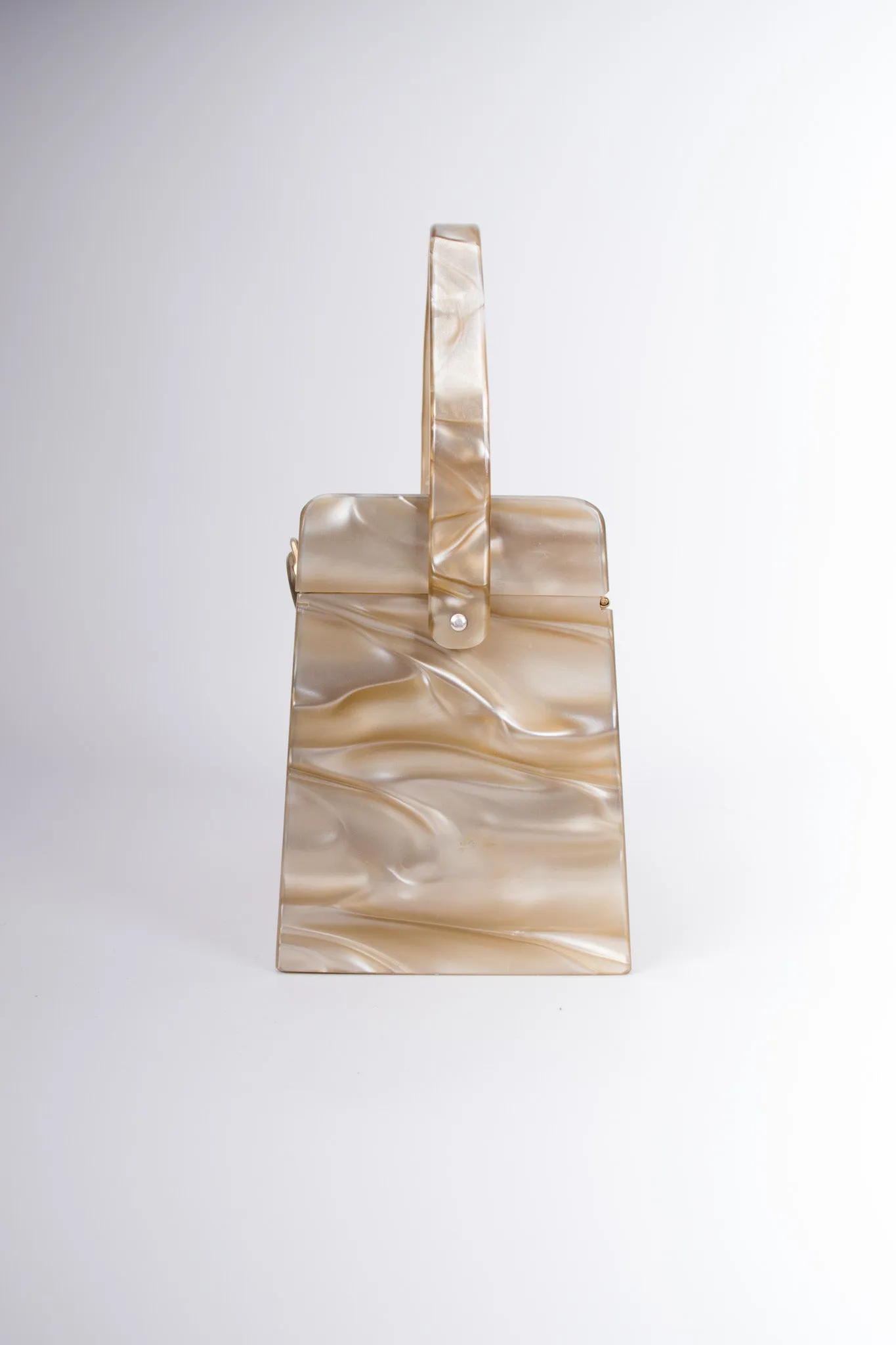 Pearlescent Lucite Box Bag