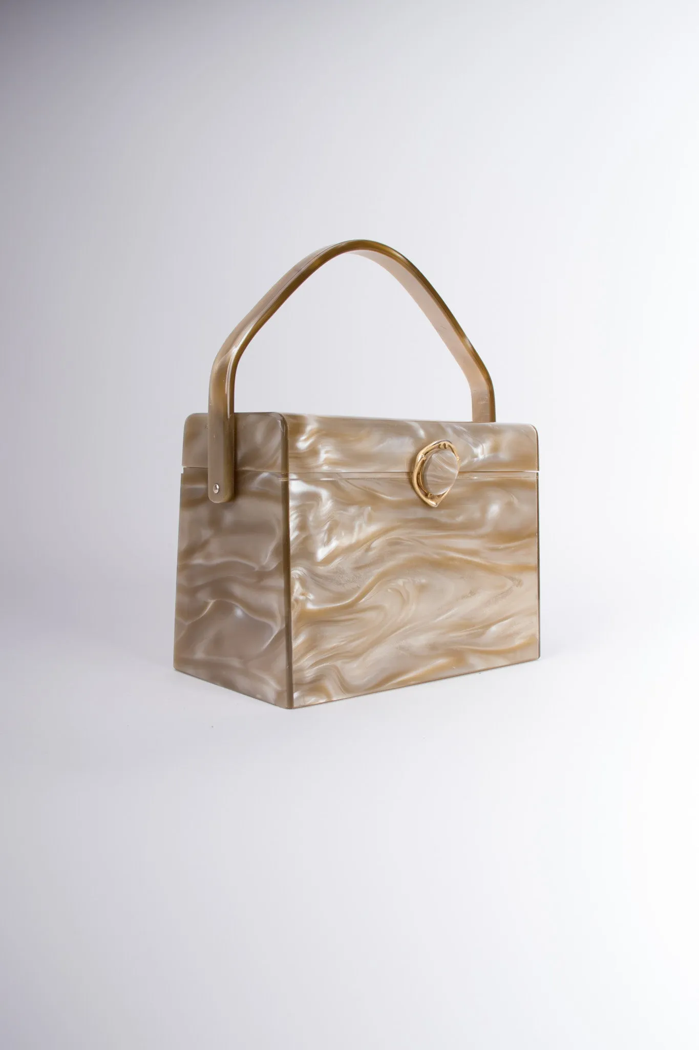 Pearlescent Lucite Box Bag