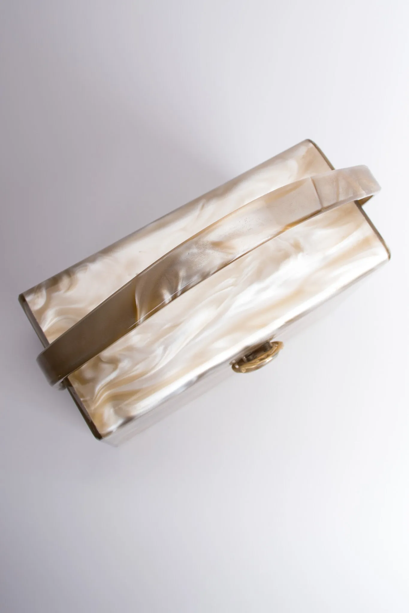 Pearlescent Lucite Box Bag