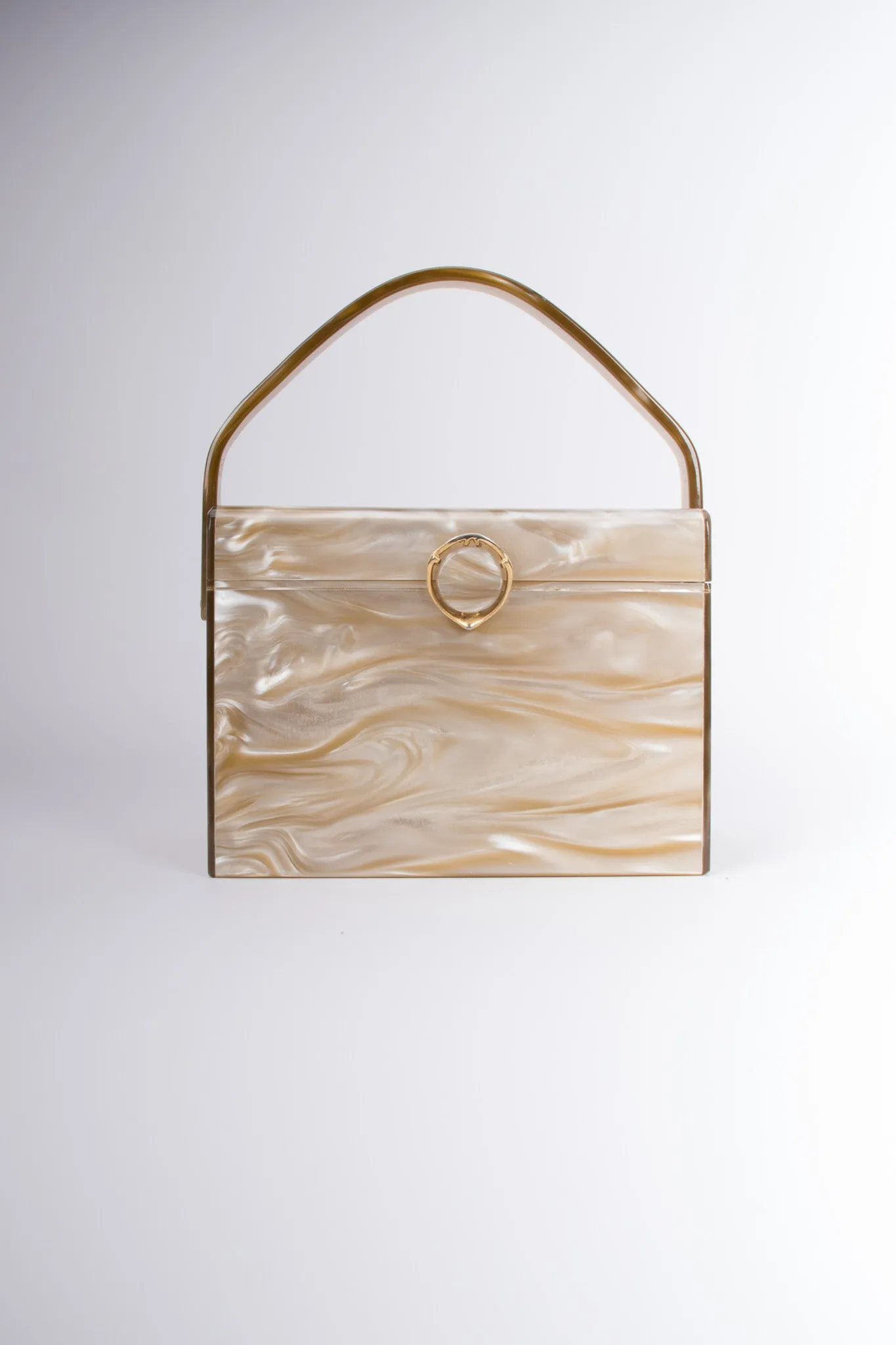Pearlescent Lucite Box Bag