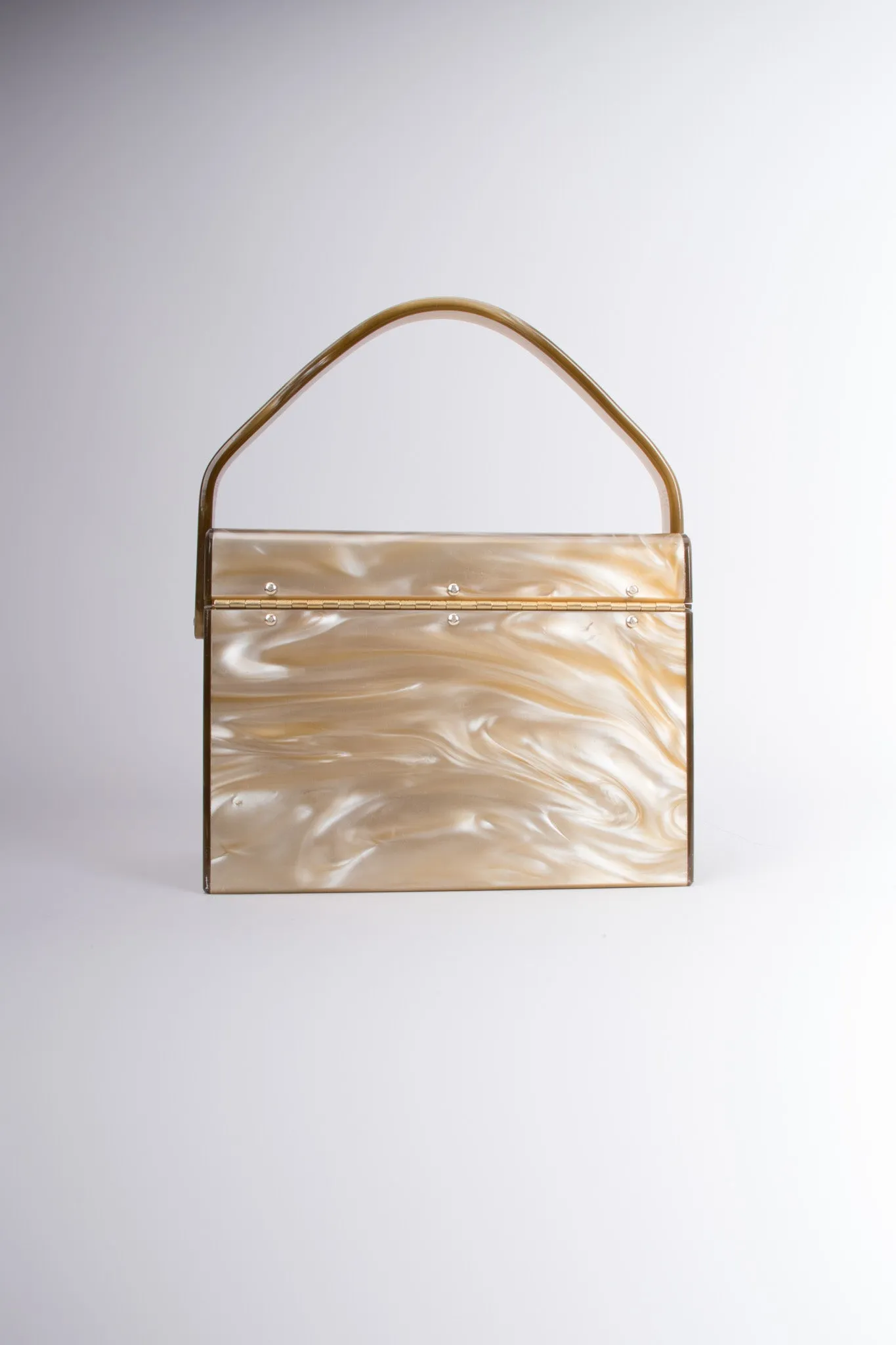 Pearlescent Lucite Box Bag