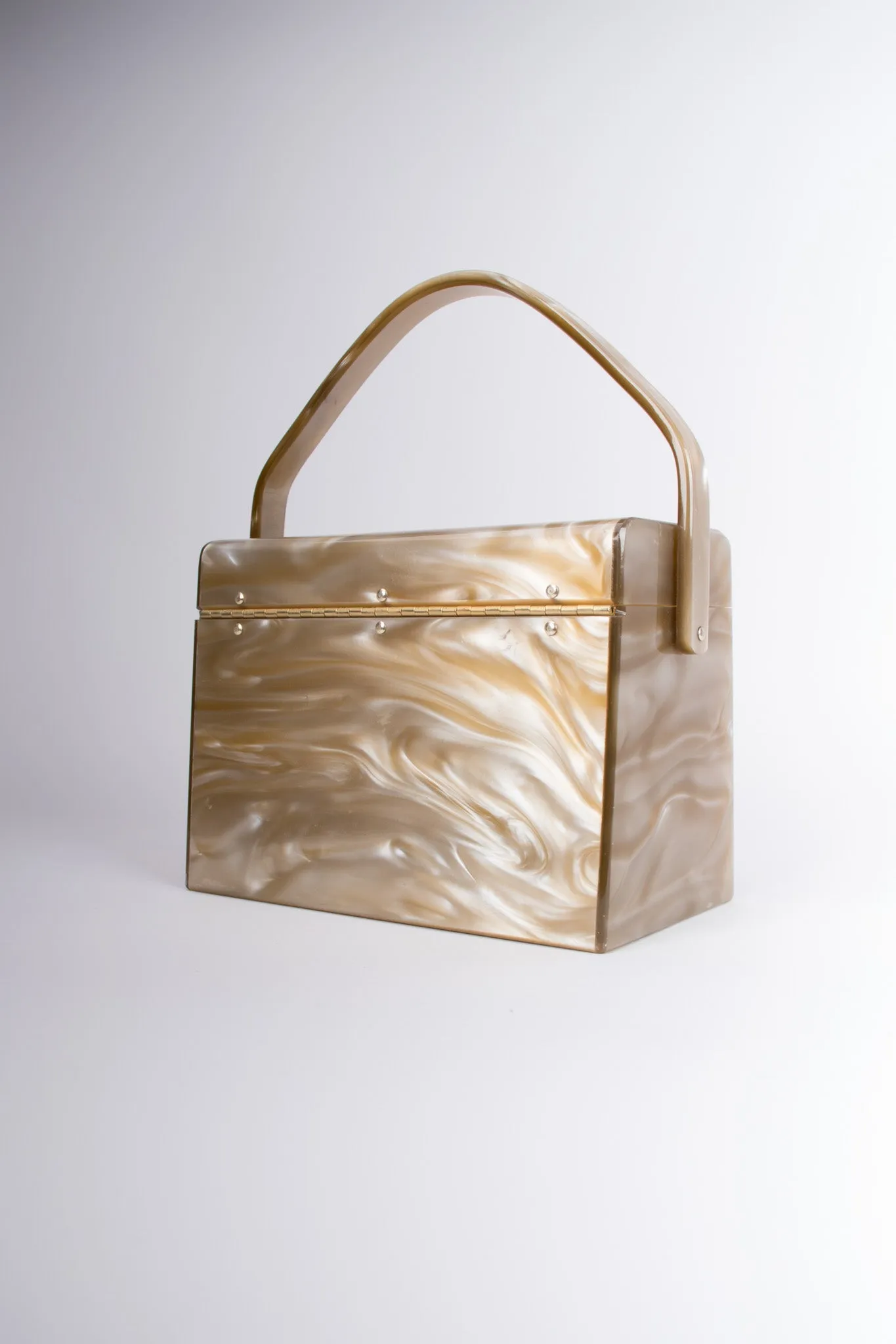 Pearlescent Lucite Box Bag