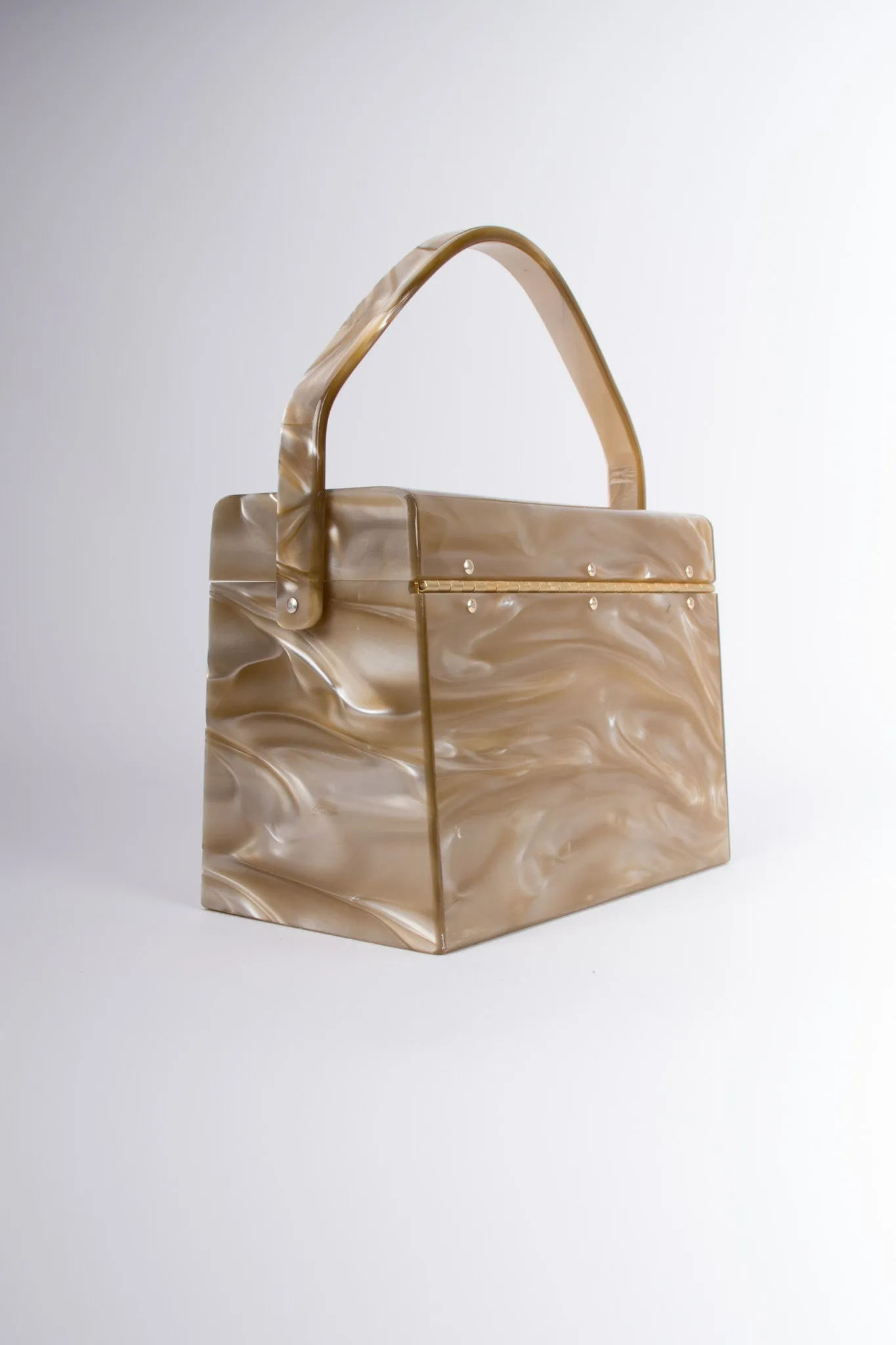 Pearlescent Lucite Box Bag