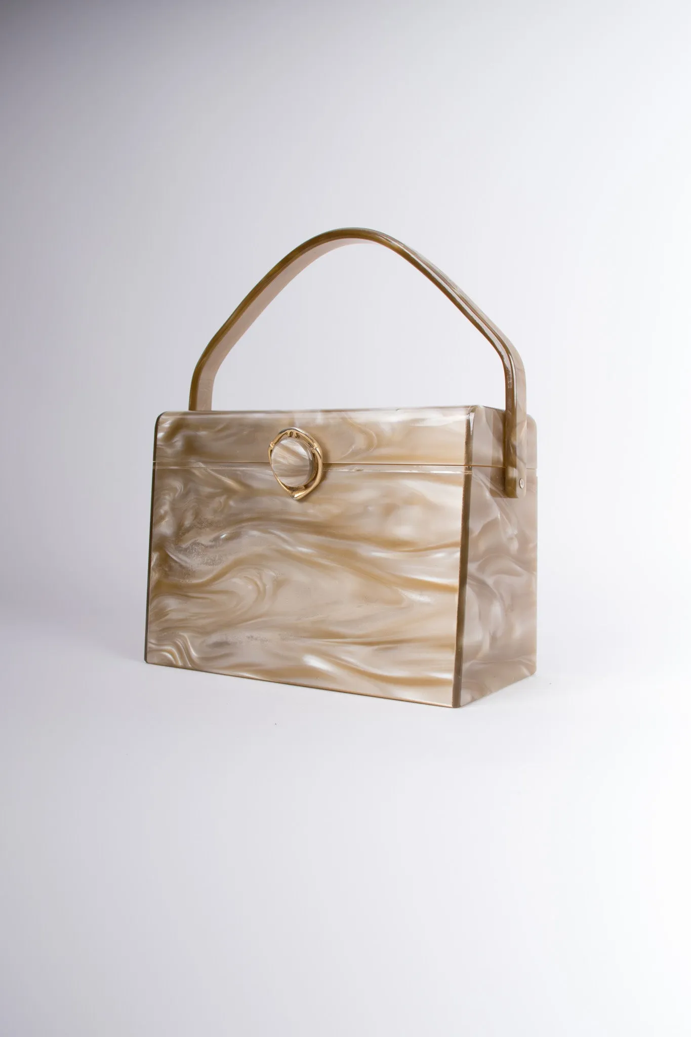 Pearlescent Lucite Box Bag