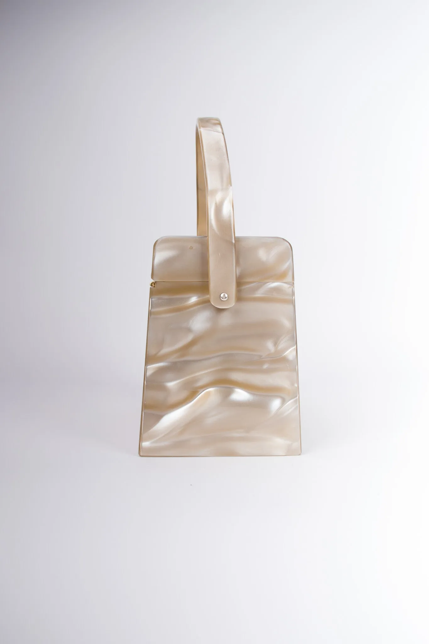 Pearlescent Lucite Box Bag