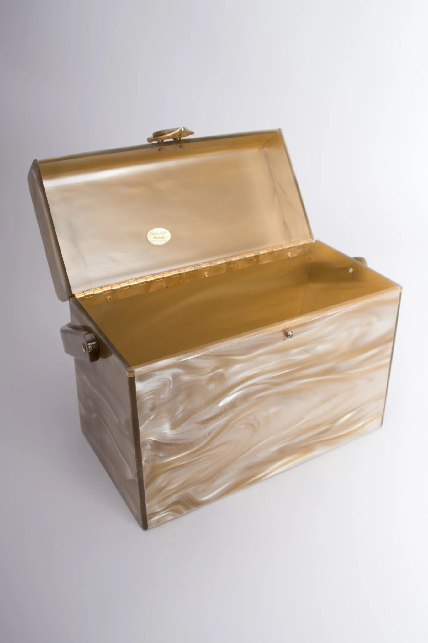 Pearlescent Lucite Box Bag