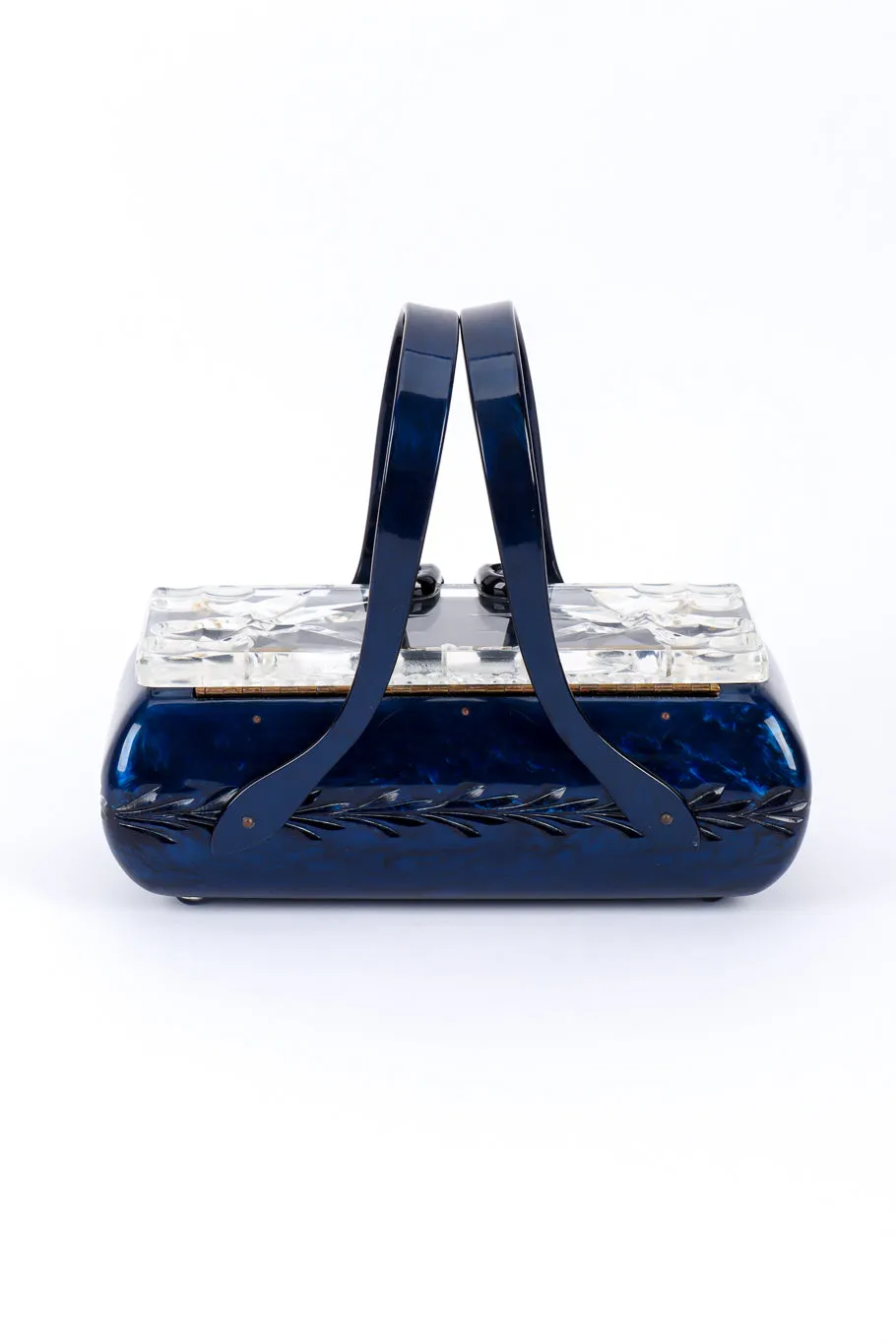 Pearlescent Oblong Lucite Box Bag