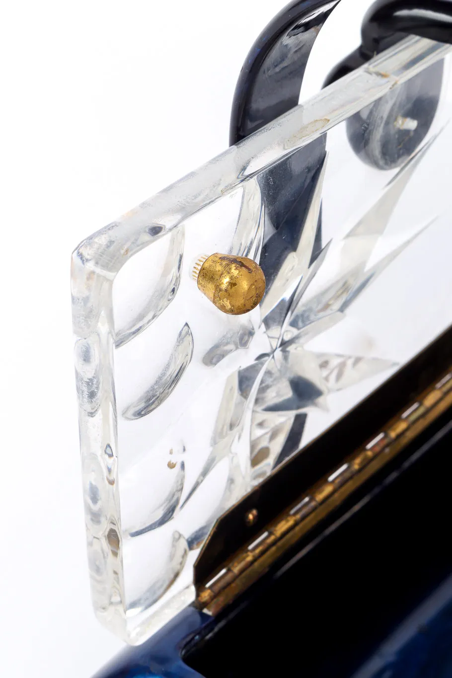 Pearlescent Oblong Lucite Box Bag