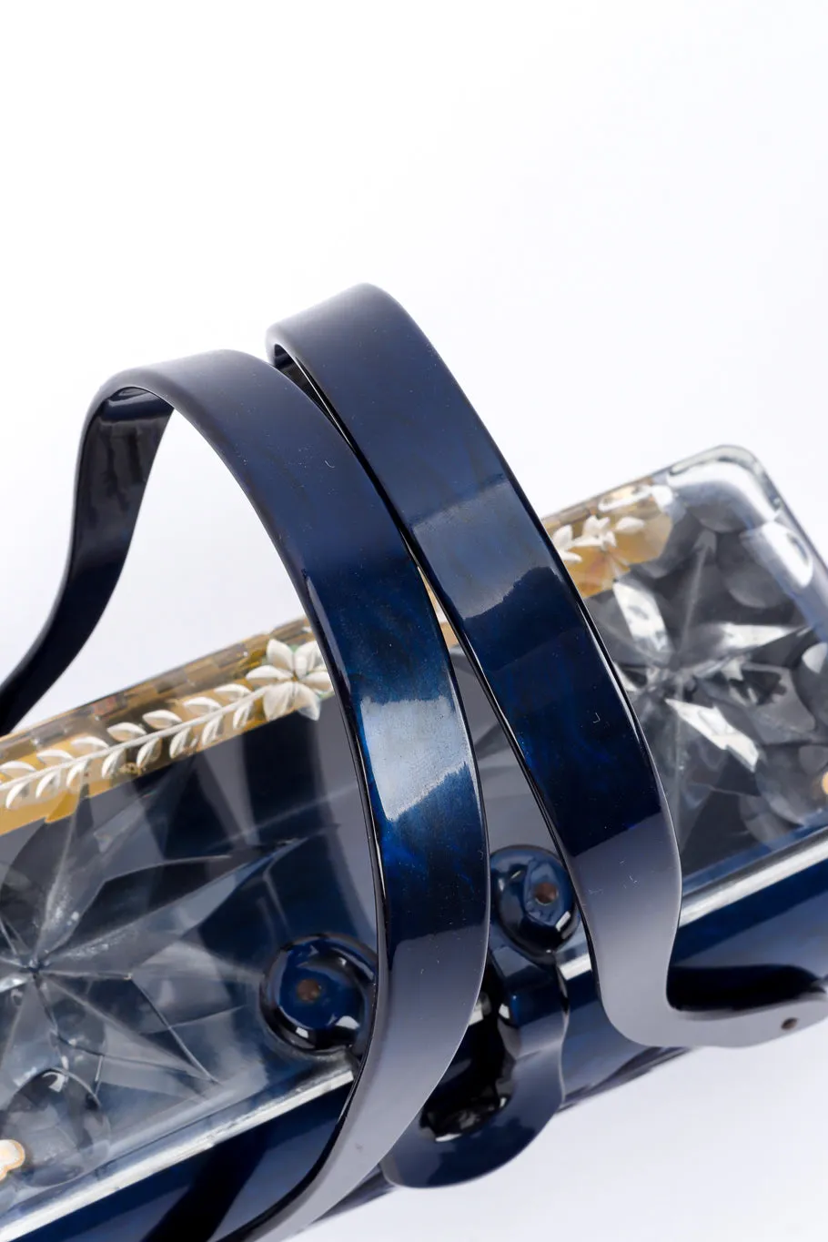 Pearlescent Oblong Lucite Box Bag