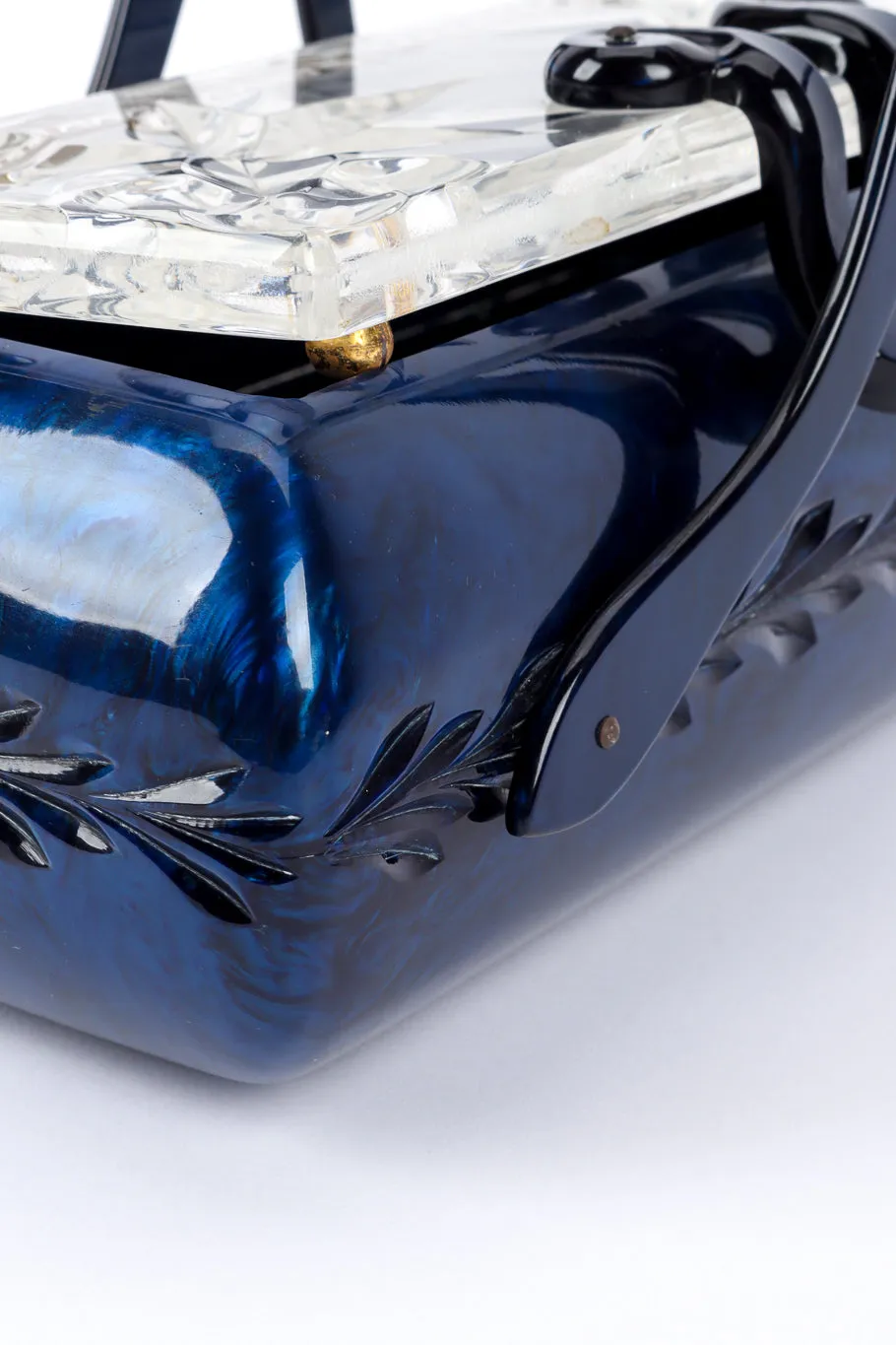 Pearlescent Oblong Lucite Box Bag