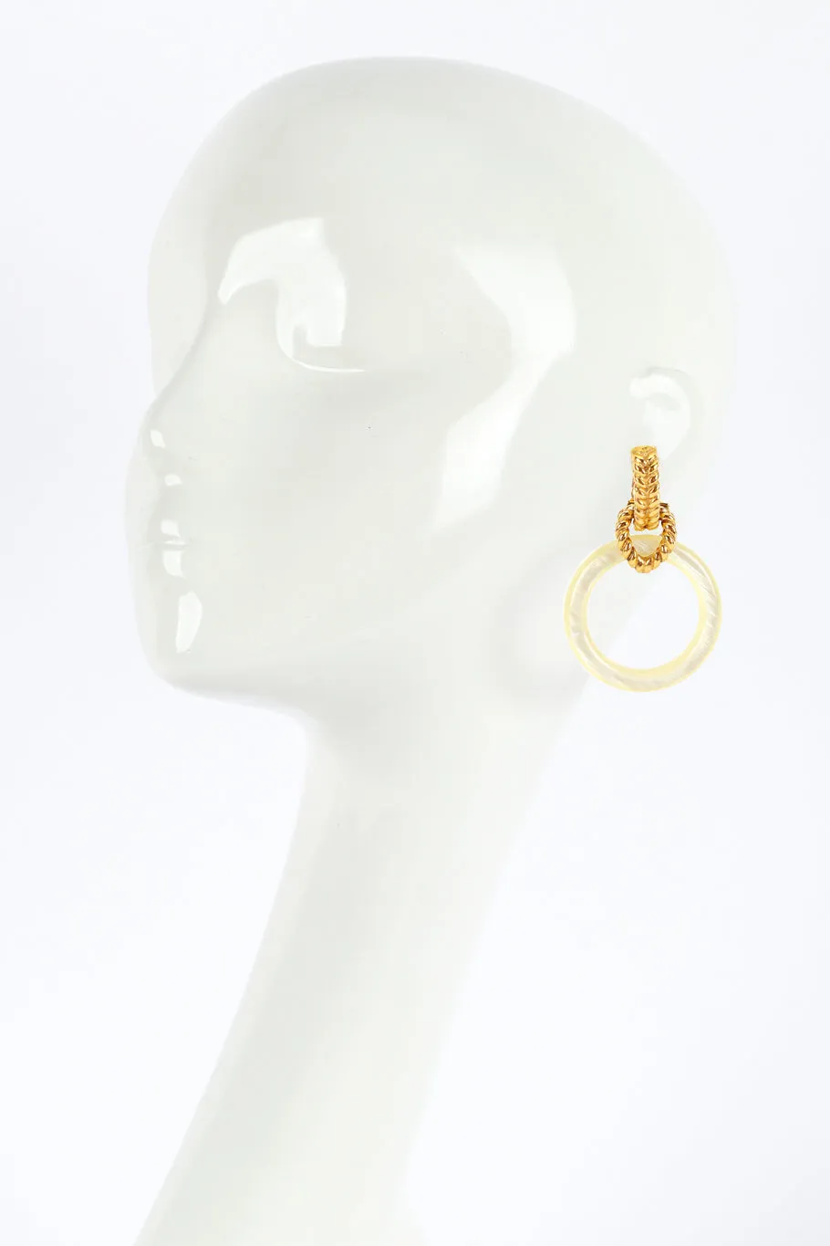 Pearlized Hoop Drop Earrings