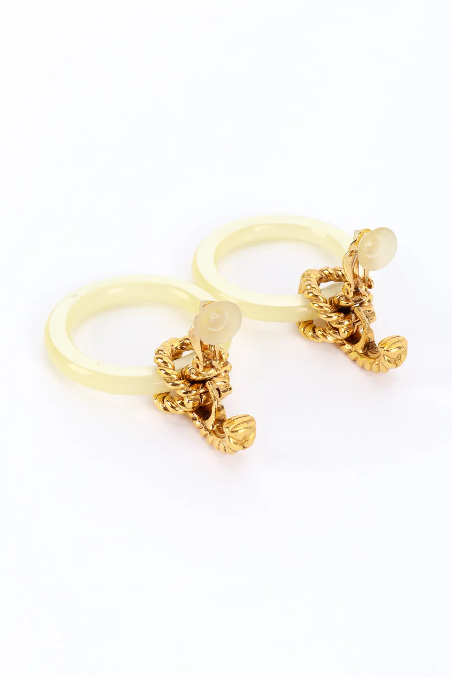 Pearlized Hoop Drop Earrings