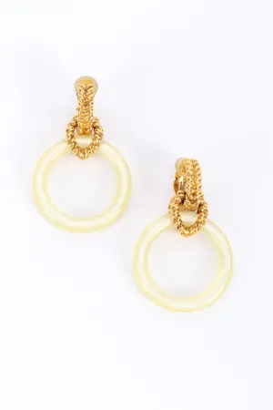 Pearlized Hoop Drop Earrings