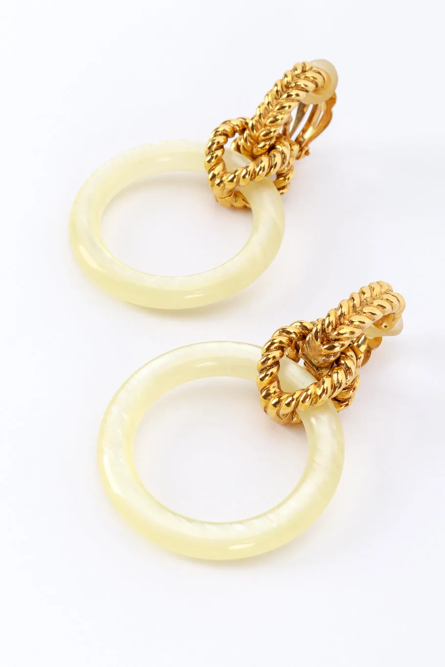 Pearlized Hoop Drop Earrings