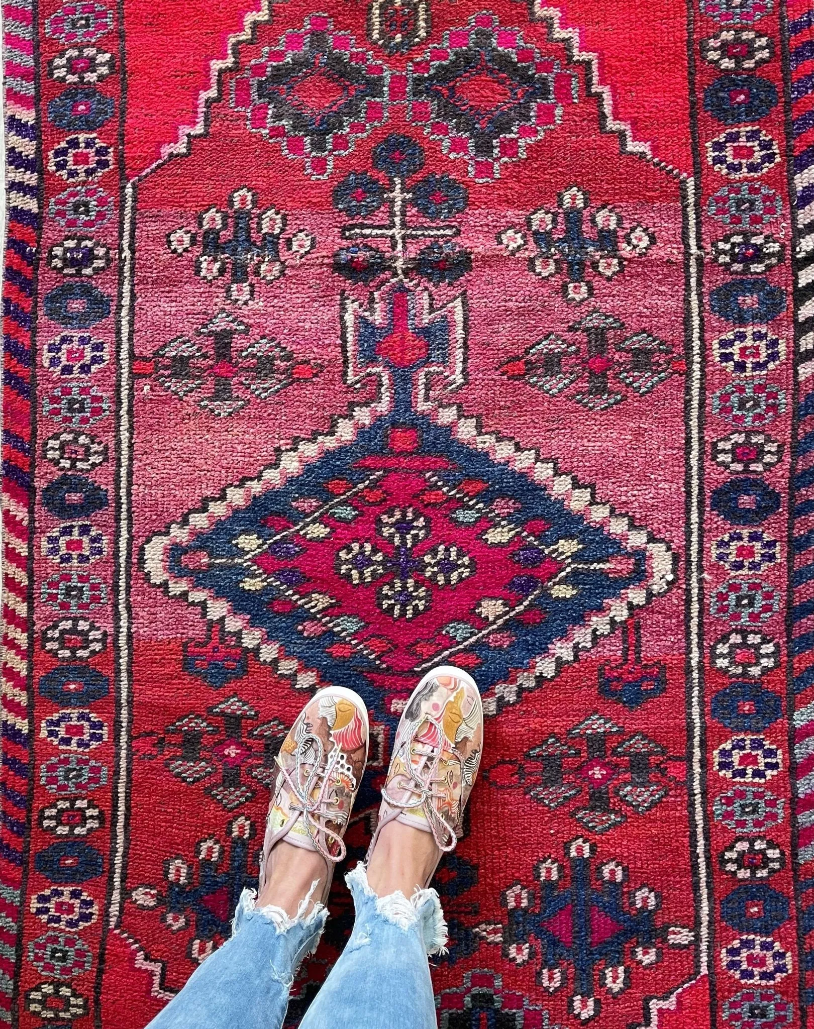 'Penelope' Vintage Turkish Runner Rug - 3' x 13'7"