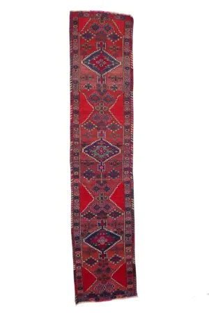 'Penelope' Vintage Turkish Runner Rug - 3' x 13'7"