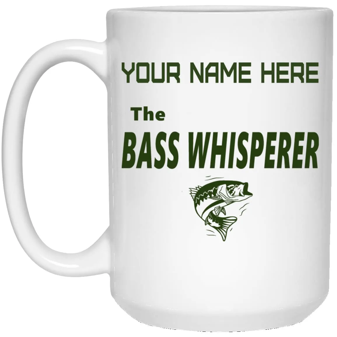 Personalized The Bass Whisperer white mugs g