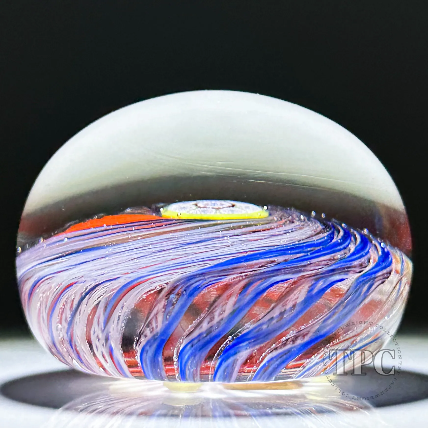 Perthshire Glass Art PP20 Glass Art Paperweight Colorful Spiral Pinwheel with Murrine Center